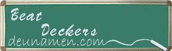 Beat Deckers Visitenkarte